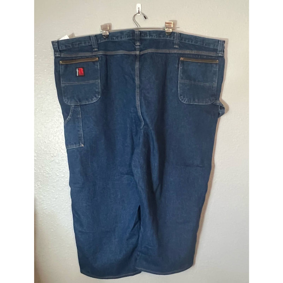 Wrangler Riggs Workwear 58W 24L Denim Blue Jeans Plus Pants Bottom Medium Wash - Picture 2 of 8